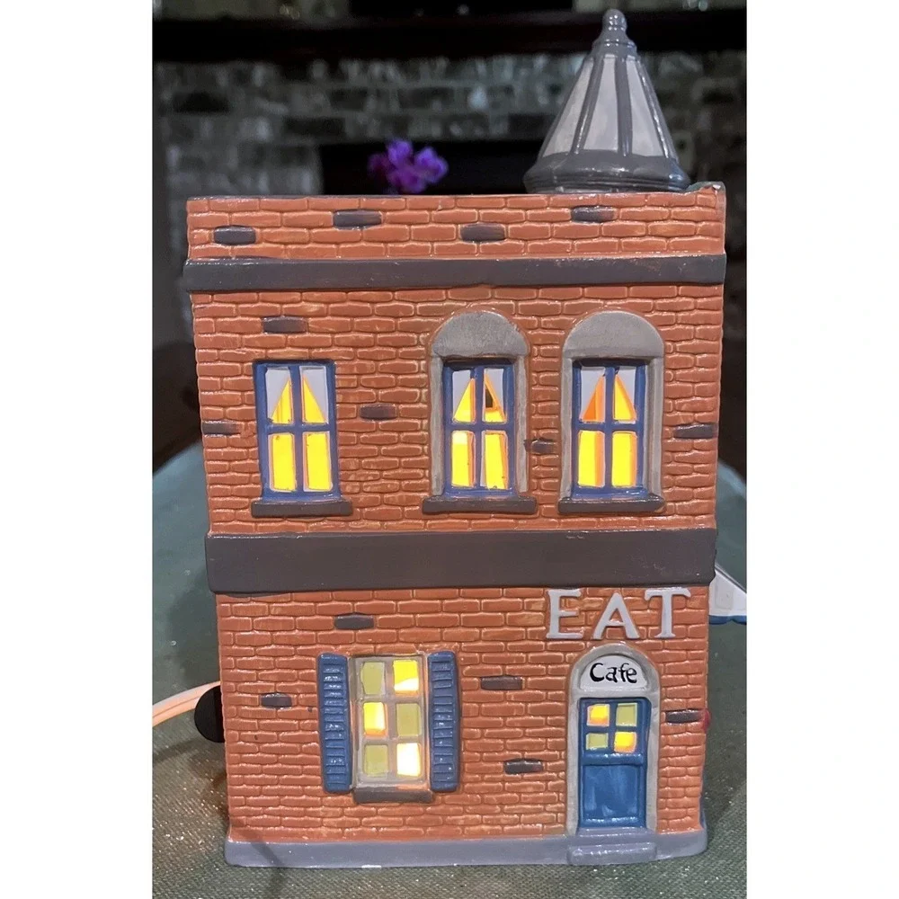 DEPT 56 Snow Village CORNER CAFE #5124-1 w/ Light~Retired